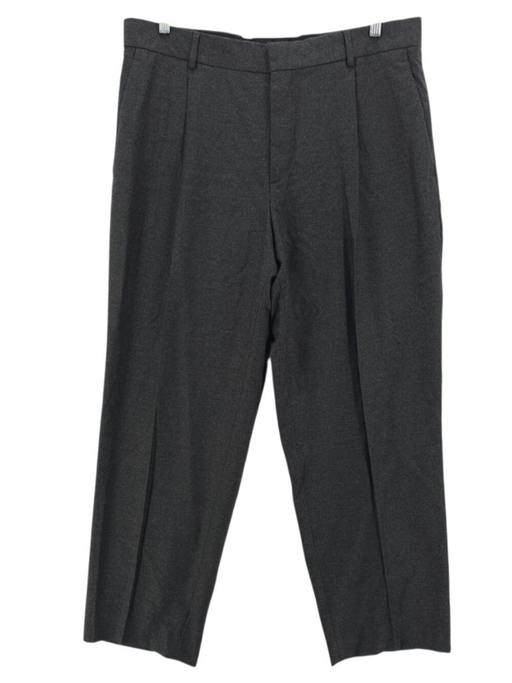 COS Men's 100% Wool Pleated Pants Charcoal Melange Heather Size 38R